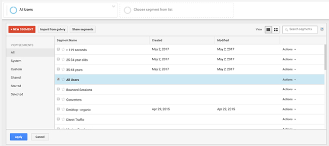 Segment builder